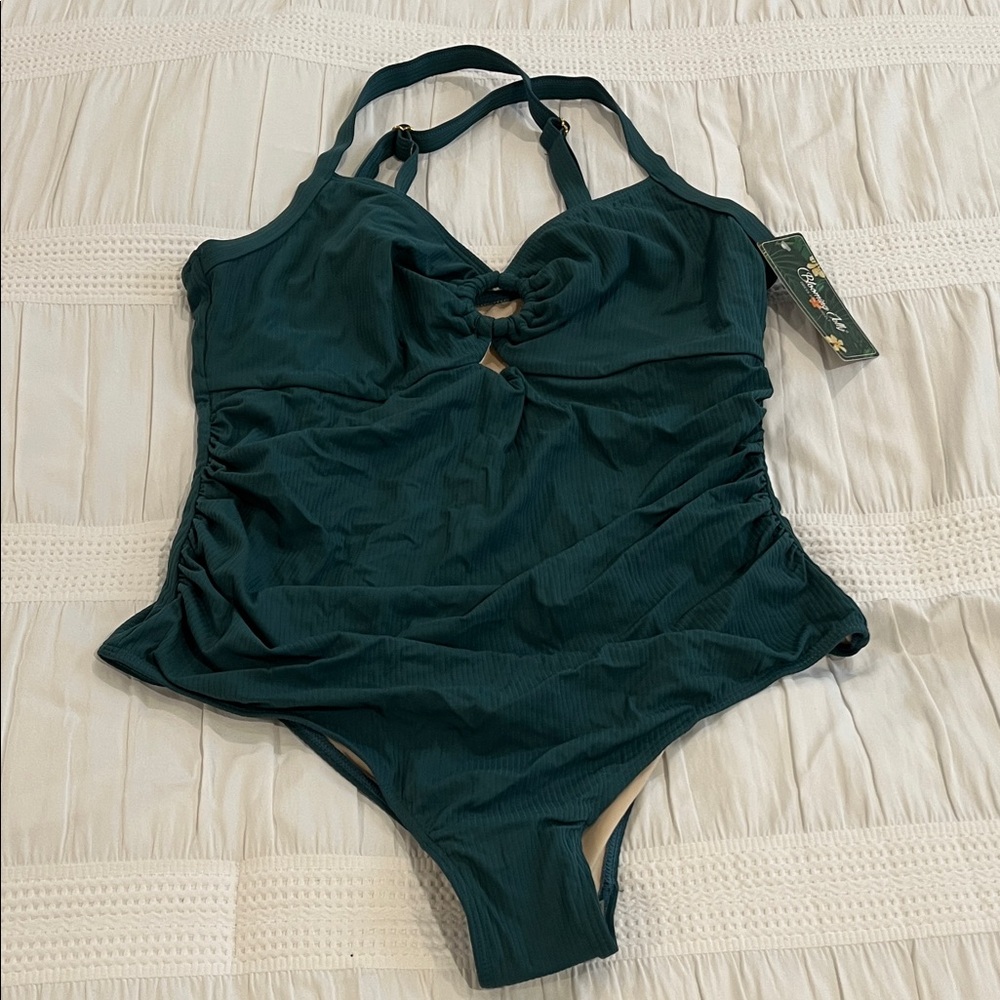 Dark Green One-Piece Swimsuit XL. NWT